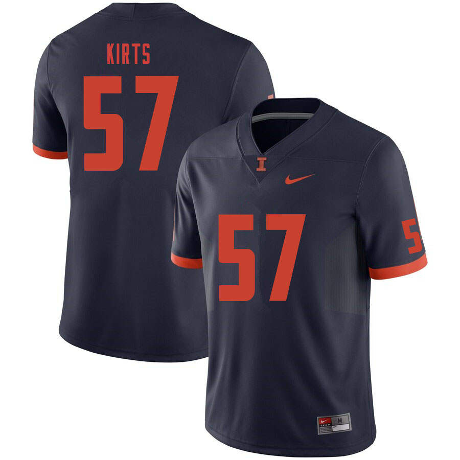 Men #57 Evan Kirts Illinois Fighting Illini College Football Jerseys Sale-Navy